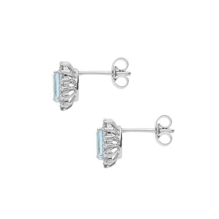 Comete Orecchini in Oro Diamanti e Acquamarina Ovale ORQ248