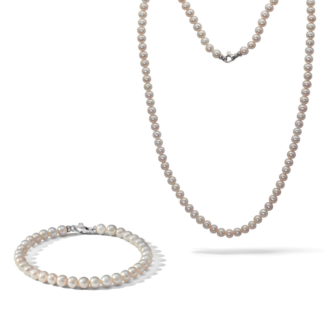 Comete Collana e Bracciale in Argento con Perle coltivate KIT741M451177