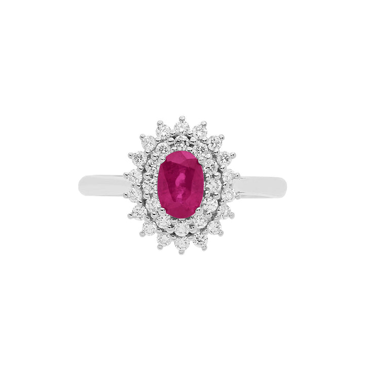 Comete Ring in Gold, Diamonds and Oval Ruby ANB2622