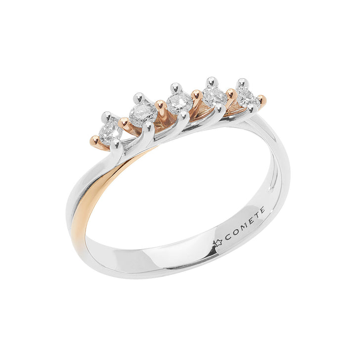 Comete Ring in pink and white gold with diamonds ANB2658