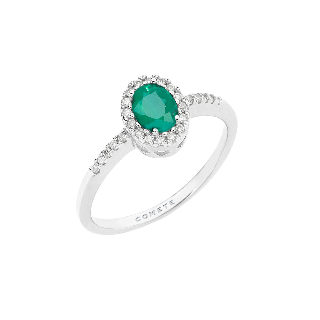 Comete Ring in Gold, Diamonds and Oval Emerald ANB2702S3