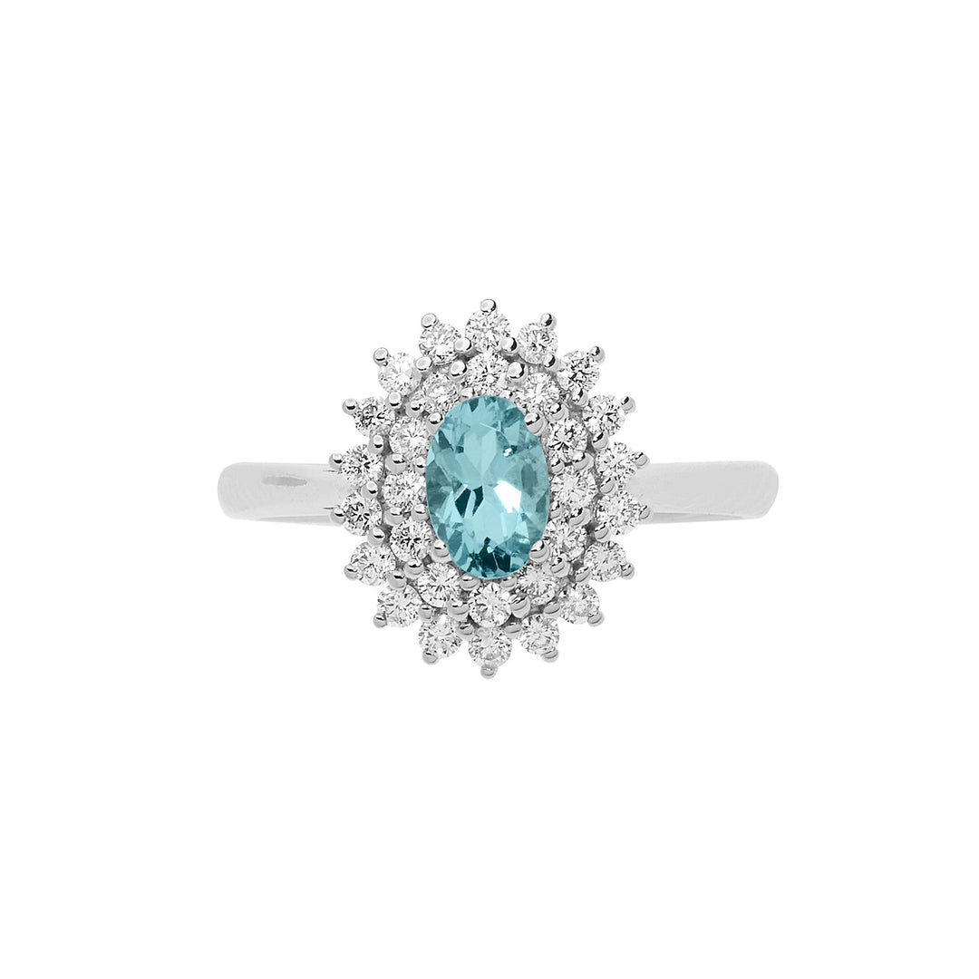 Comete Goldring Diamanten Aquamarin oval ANQ323