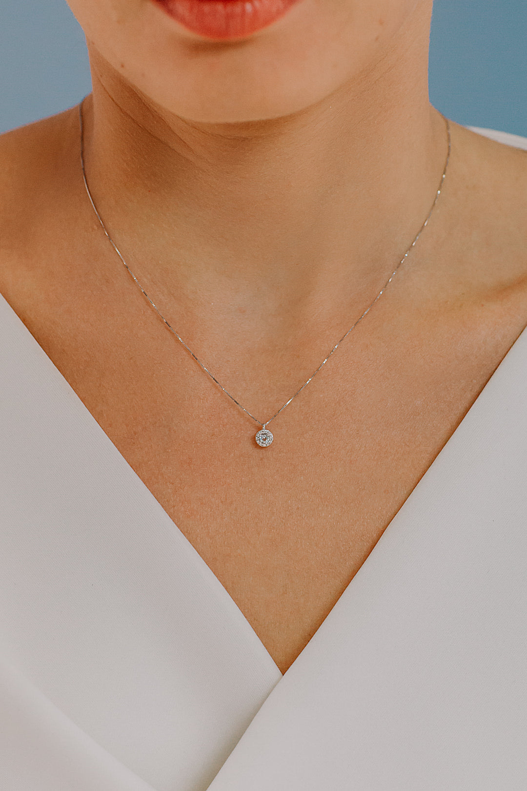 Collier rond Comete en or, diamants et aigue-marine GLQ262