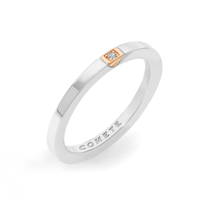 Comete Fedina in Argento Cuore Rosa Uomo ANG106M24