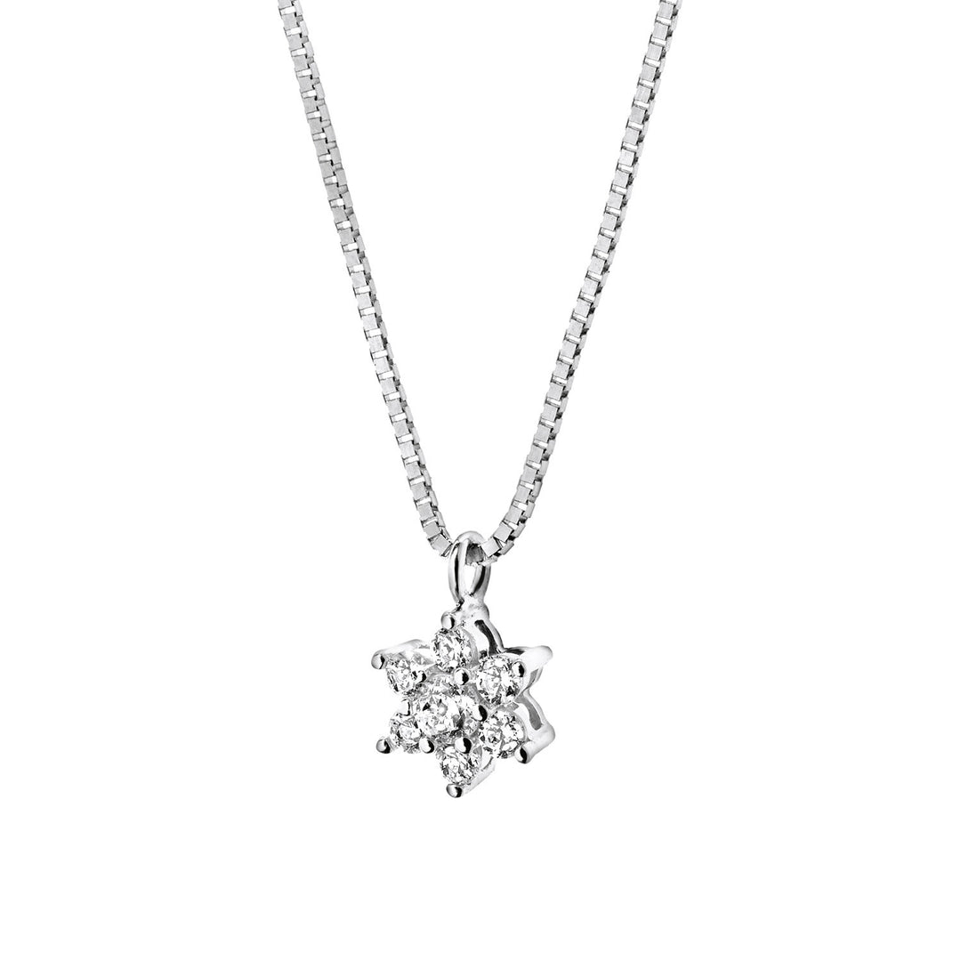 Collier Comets Flower en or rose avec diamants GLB775