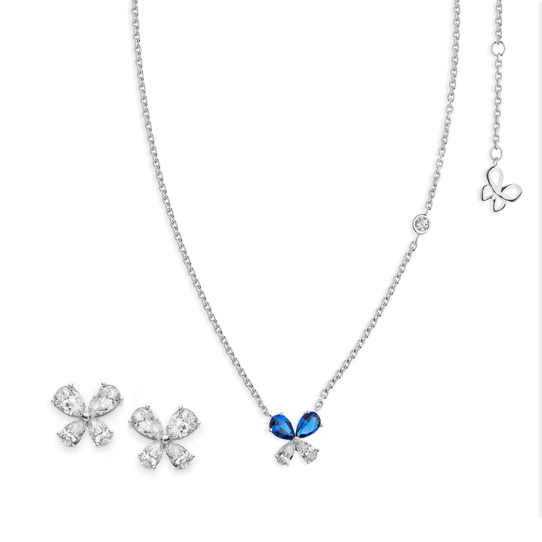 Comete Collana e Orecchini Farfalle in Argento e zirconi KIT158127