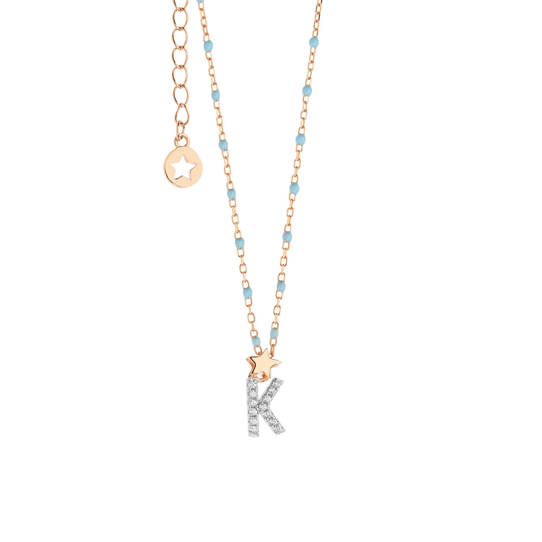 Collar Comete Plata Letra K GLA183