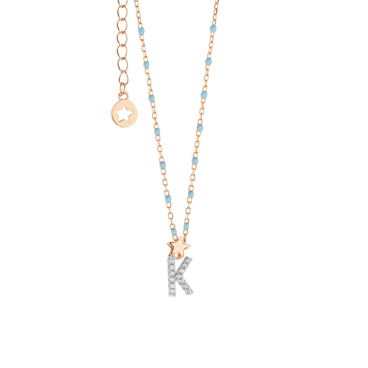 Collar Comete Plata Letra K GLA183