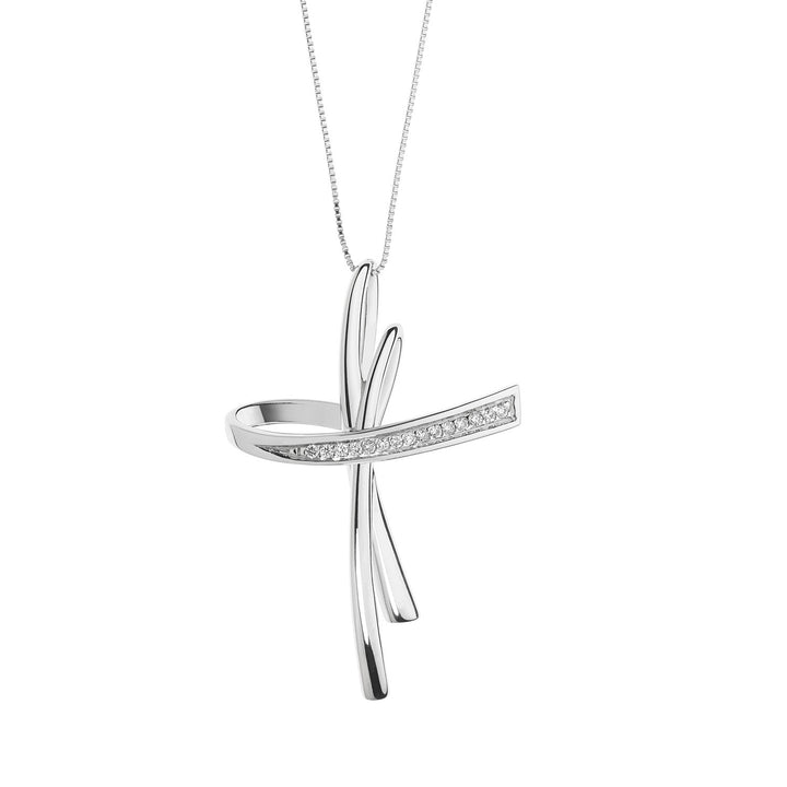 Comete Girocollo croce in Oro e Diamanti GLB1195