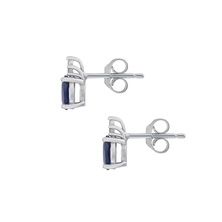 Comete Orecchini Oro e Diamanti bianchi, Zaffiro blu ovale ORB1103