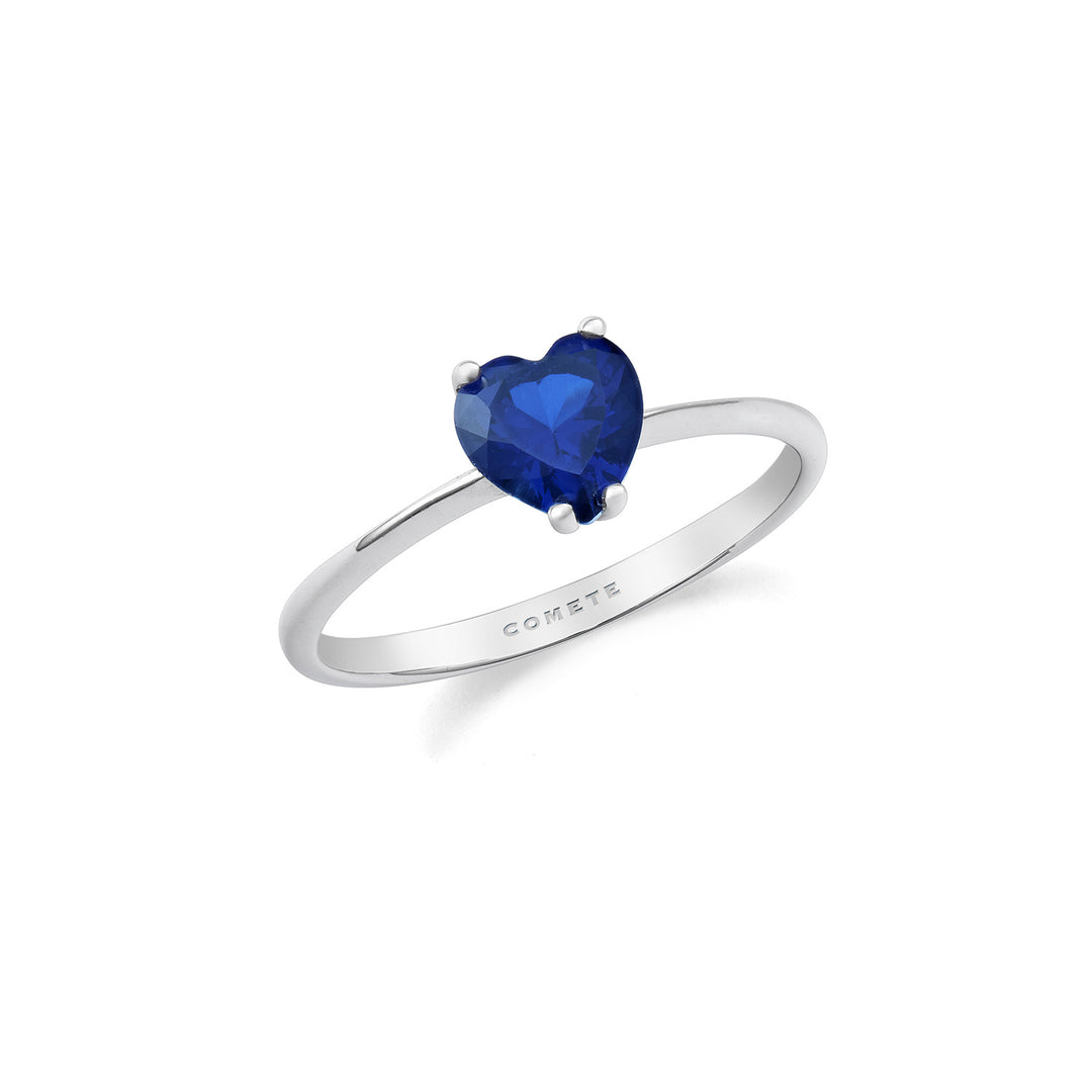 Comete Anello Oro 750‰ e Zaffiro blu cuore ANB2689