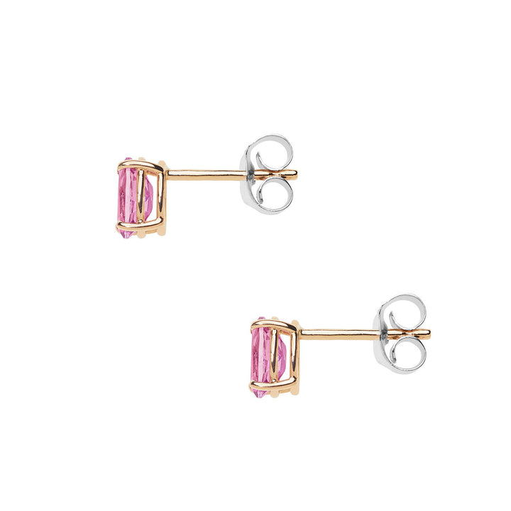 Pendientes Comete de oro rosa con topacio rosa ovalado ORB 1094