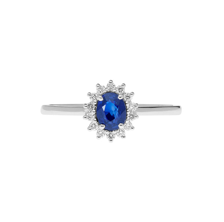 Comete Anello in Oro Diamanti e Zaffiro blu ovale ANB2572