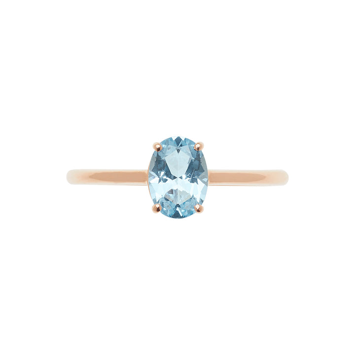 Comete Rose gold ring with oval blue topaz ANB2679