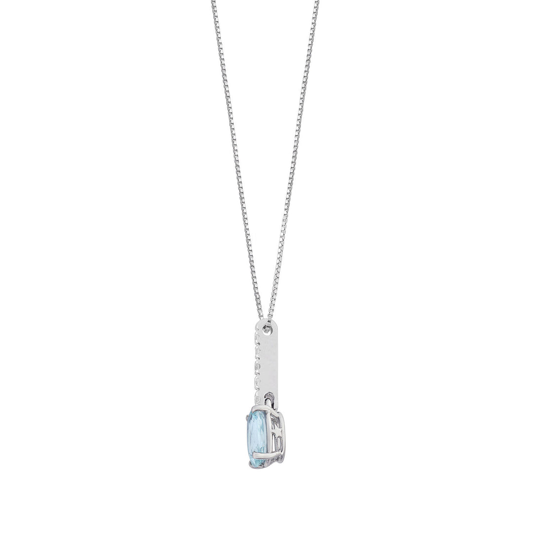 Ovale Aquamarin-Halskette von Comete aus Gold und Diamanten GLQ317