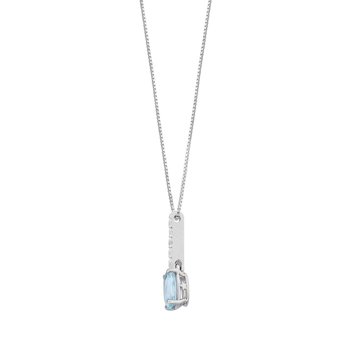 Ovale Aquamarin-Halskette von Comete aus Gold und Diamanten GLQ317
