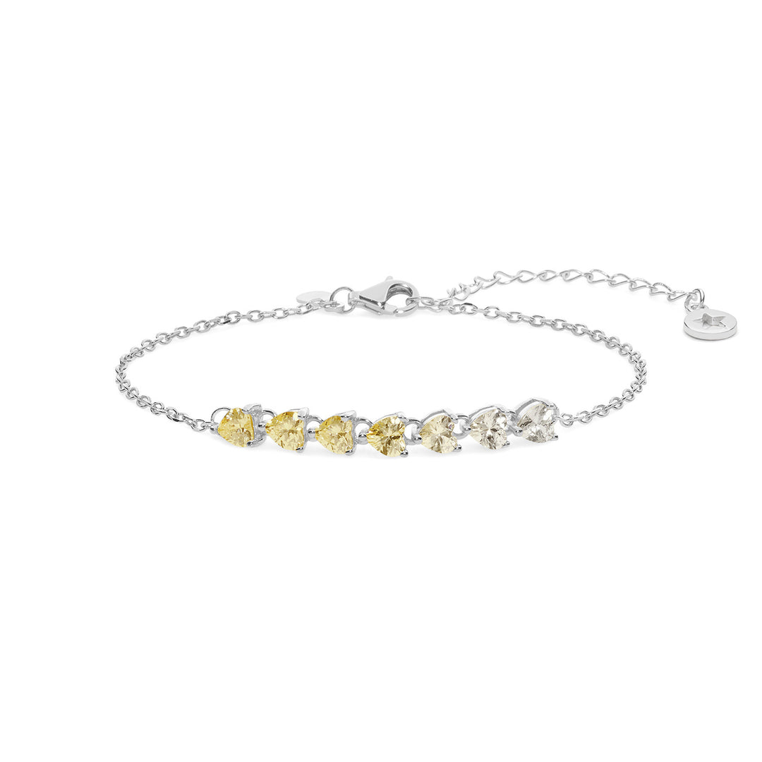 Bracelet Comète Coeurs en Argent Dégradé BRA234