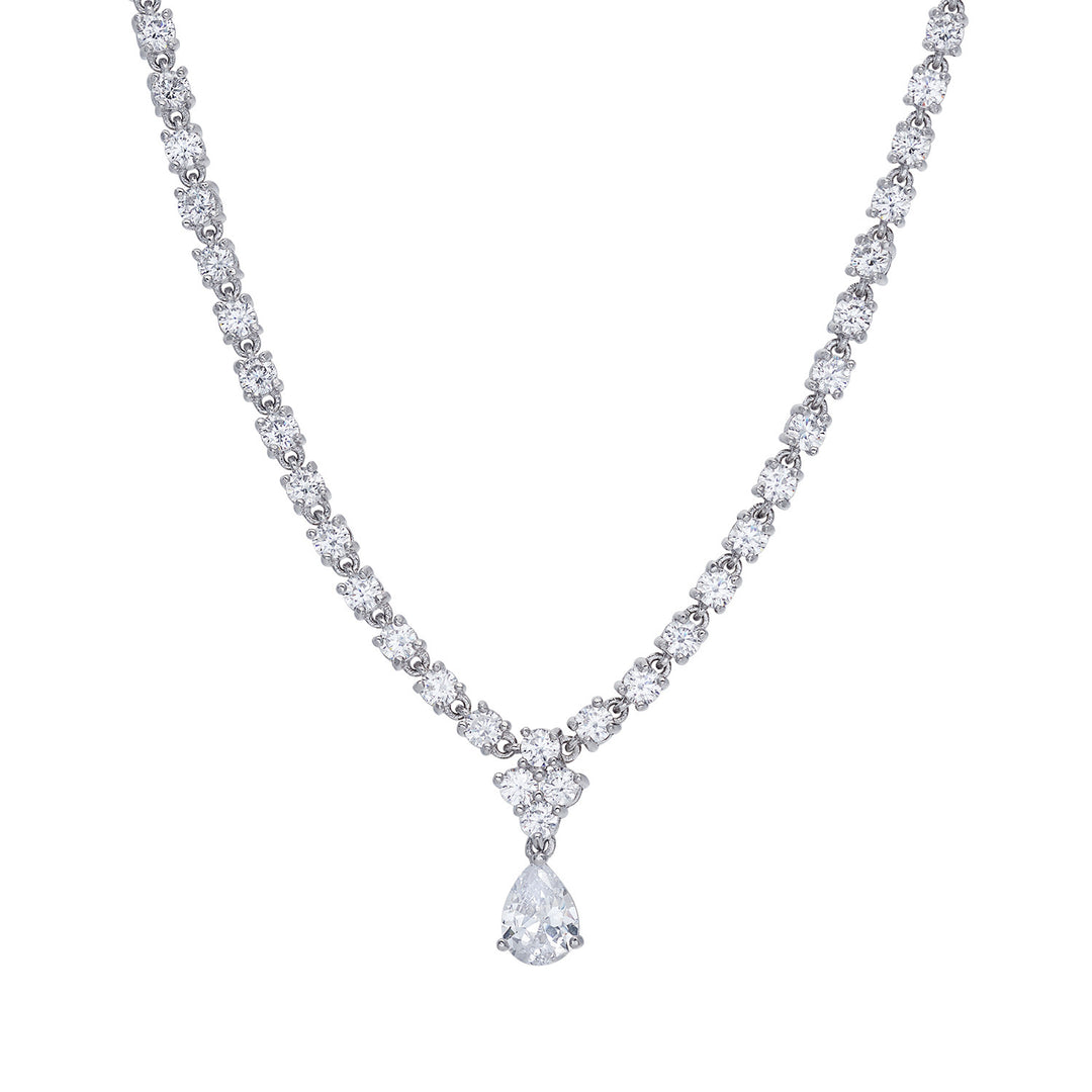 Collier Comète en Argent 925‰ et Zircons blancs GLA265