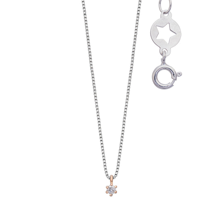 Comete Girocollo in Oro bianco e rosè 750‰ e Diamanti GLB1652