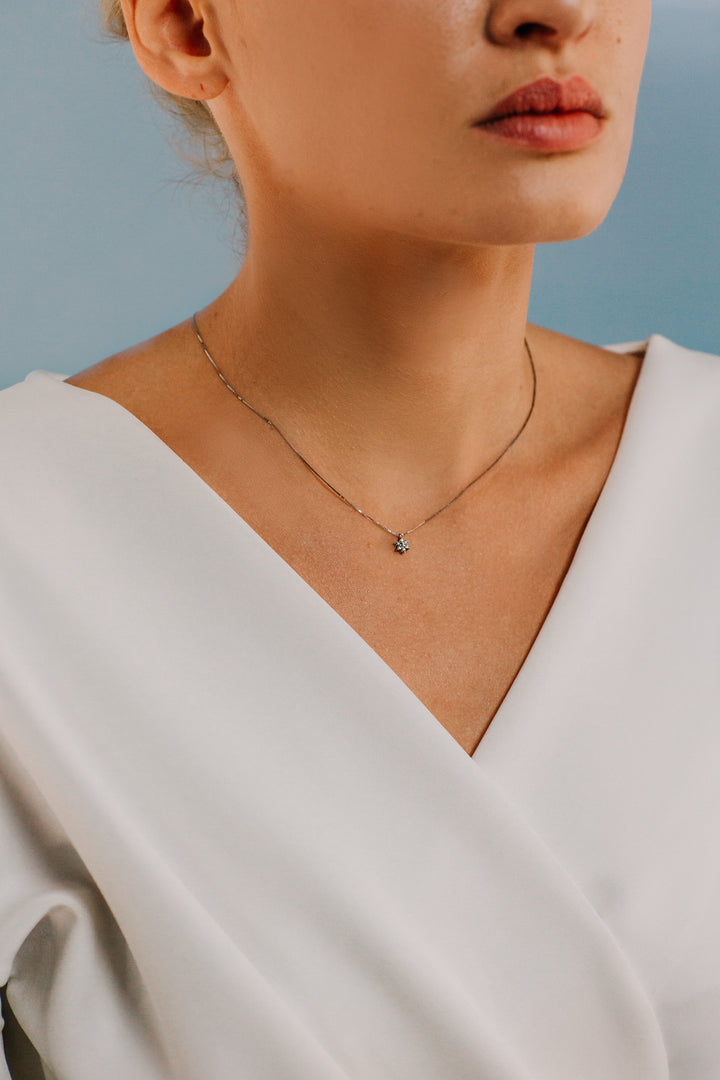Collier Comets Flower en or rose avec diamants GLB775