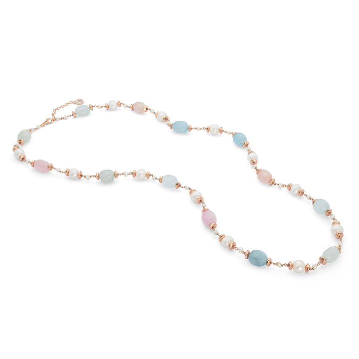 Collier Comete Argent 925‰ avec Perles Acquadolce, Hématite rosée, morganite GLA282