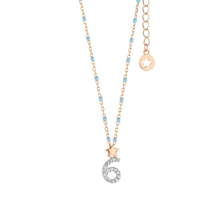 Collar Cometas Plata número 6 GLA204