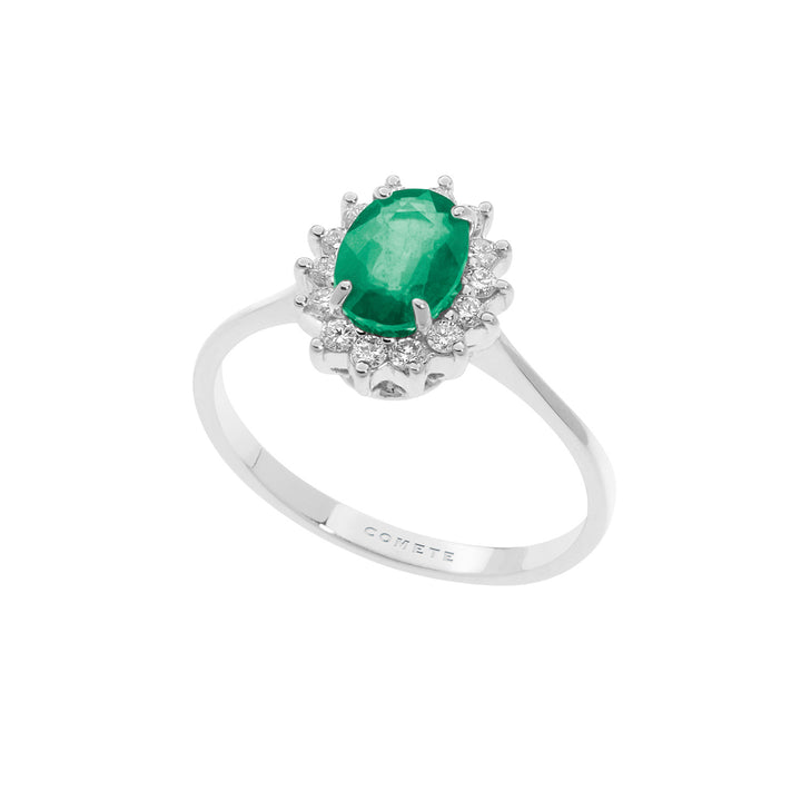 Comete Ring in Gold, Diamonds and Oval Emerald ANB2571S3