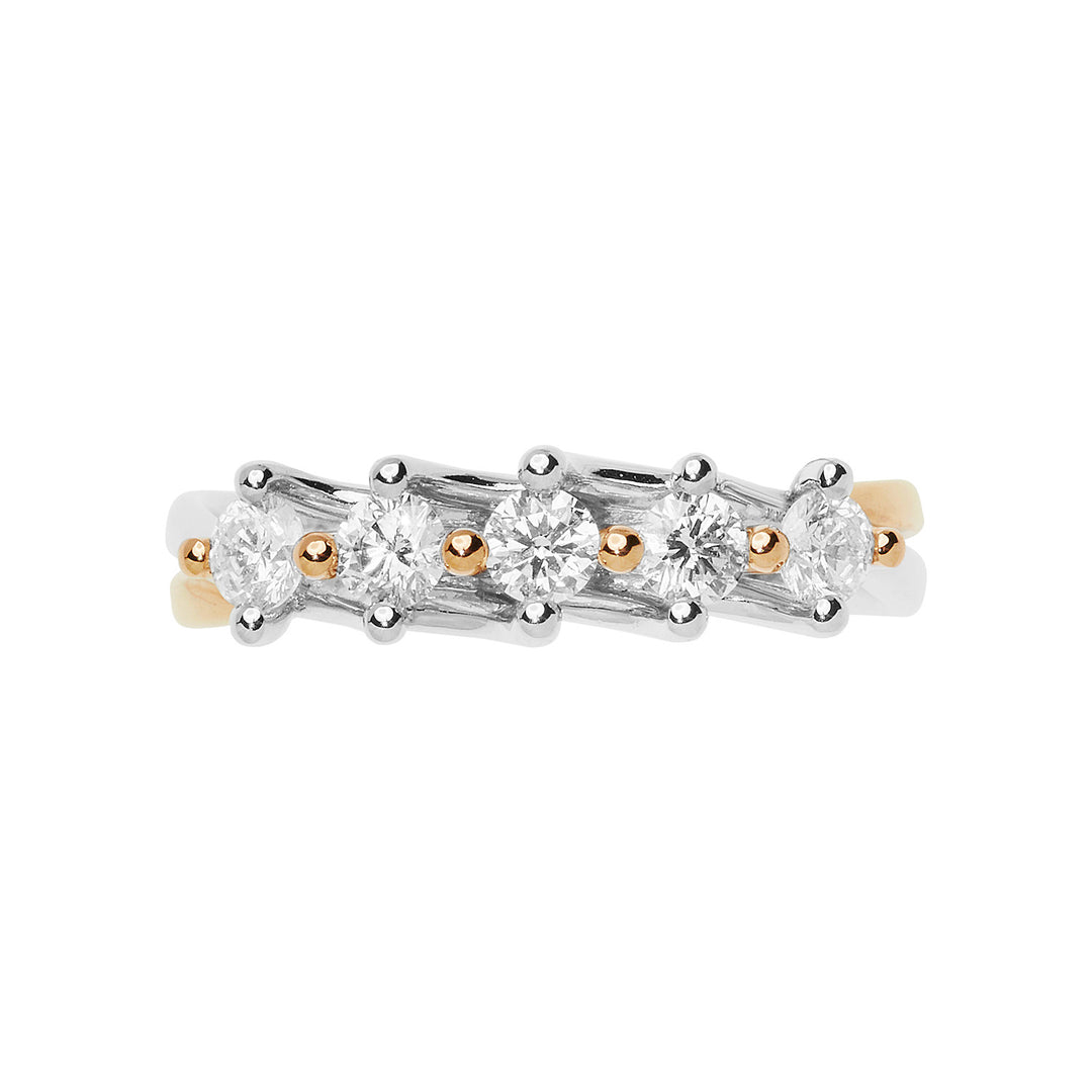 Comete Ring in pink and white gold with Diamonds ANB2659