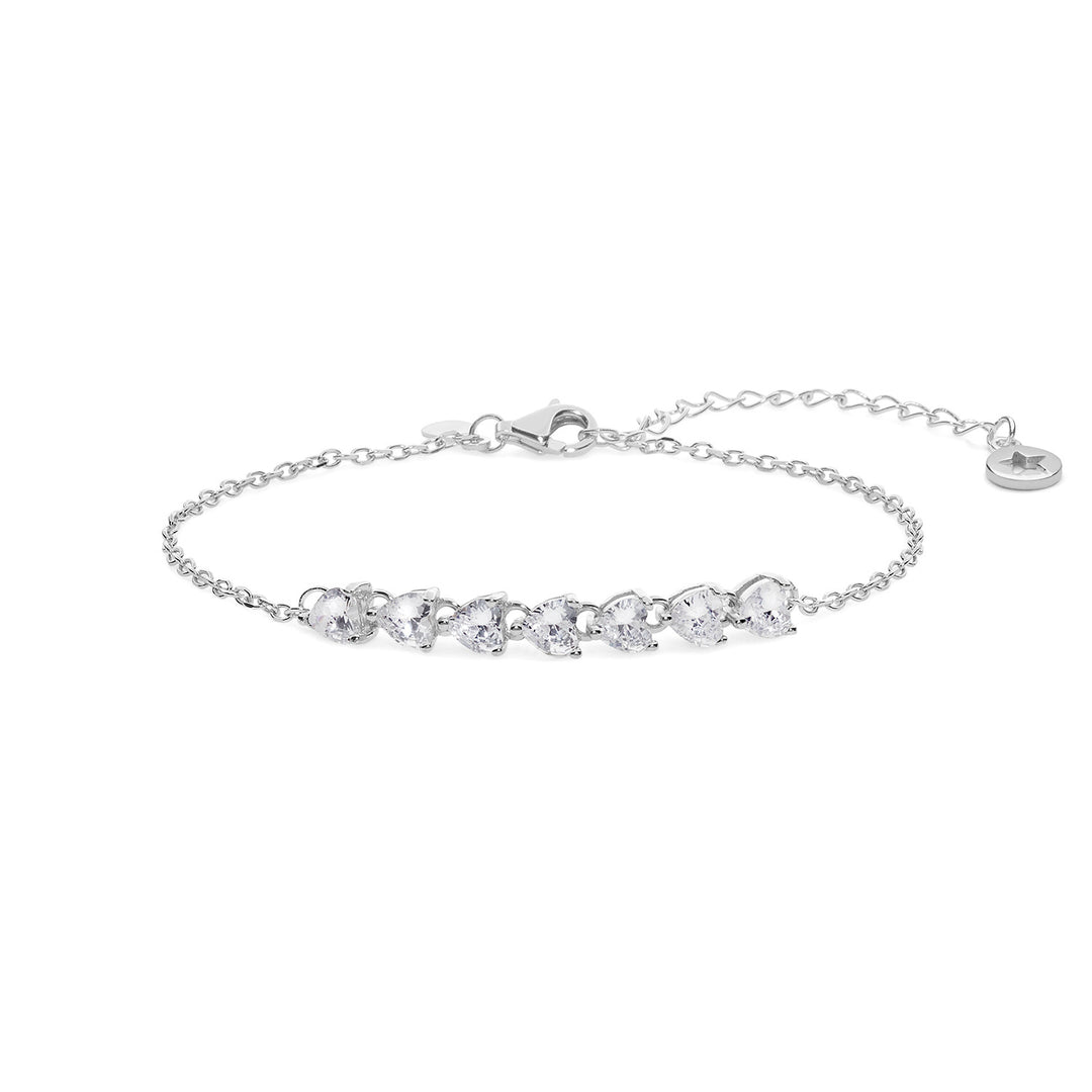 Bracelet Comète Coeurs en Argent Dégradé BRA233