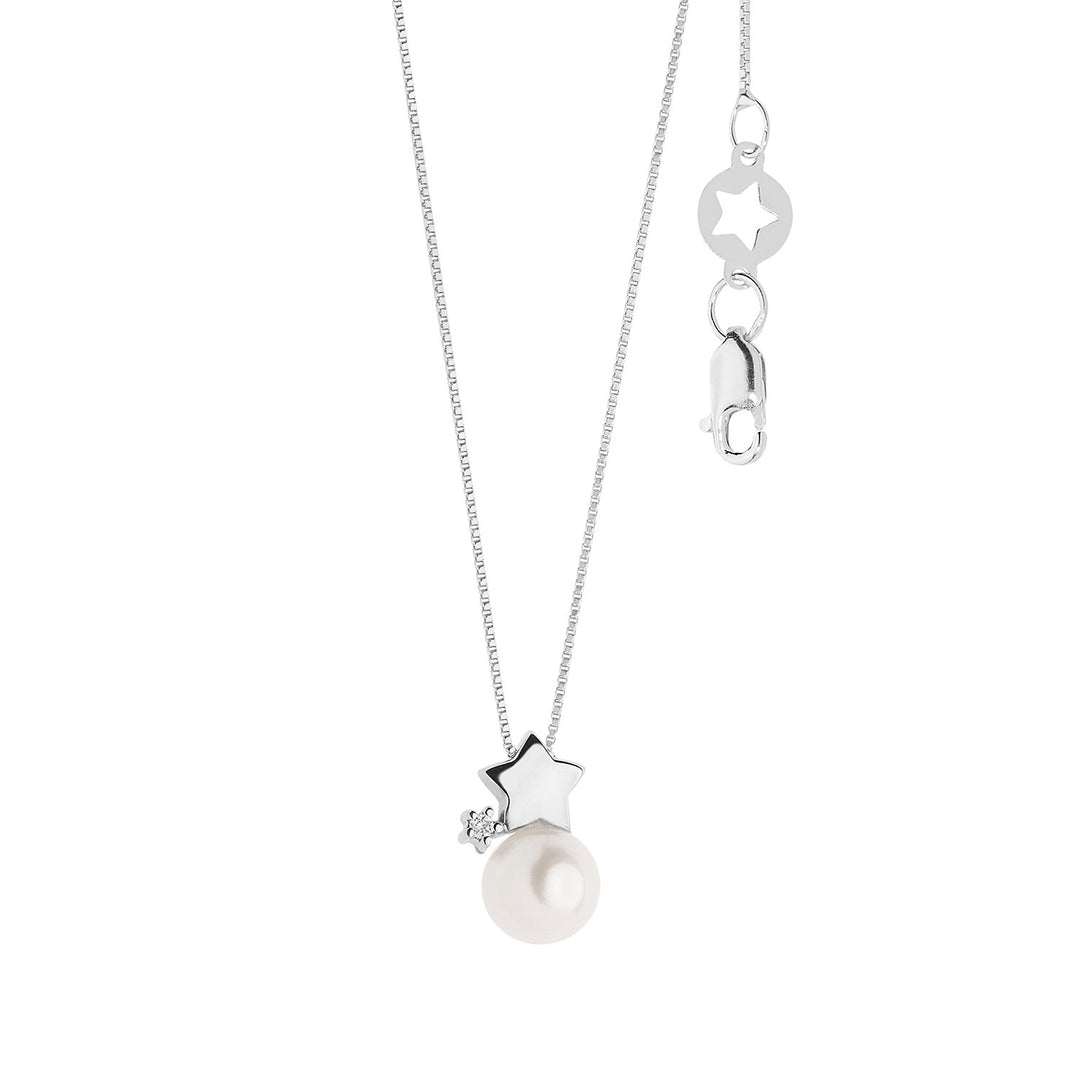 Comete Girocollo Perle in Oro e Diamanti con Stella GLP609
