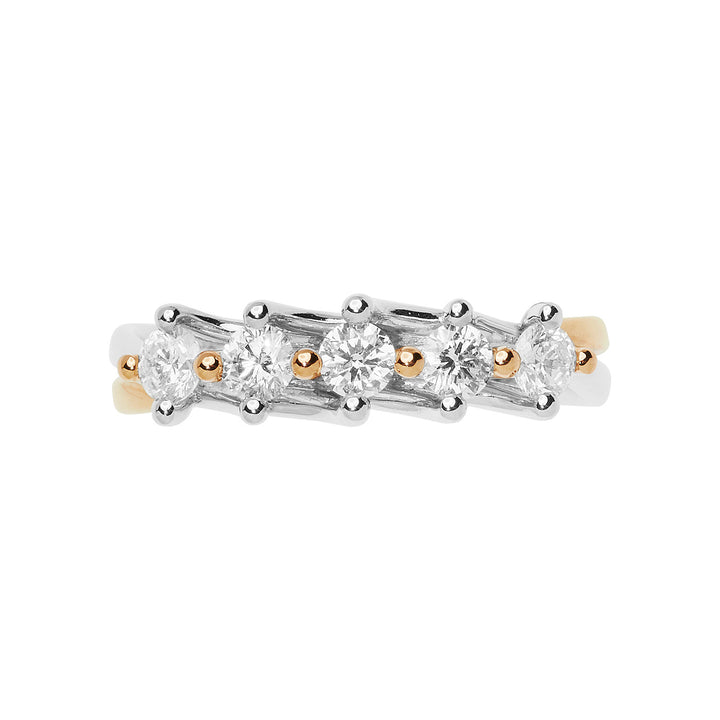 Comete Ring in pink and white gold with diamonds ANB2660