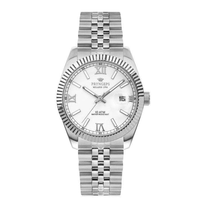 Montre à quartz Pryngeps Erre X 32 mm en acier blanc A822/2 BI
