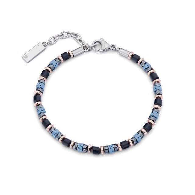 Comets Divine Gift Kit collier et bracelet en acier, hématite, pierre de lave et diamant KITGVSFERE