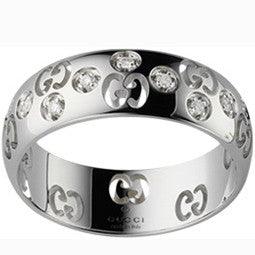 Gucci Icon Bold ring 18kt white gold and diamonds size 13 246484 J8540 9066