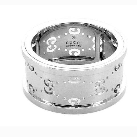 Gucci Icon Twirl GG Ring 18kt Weißgold Größe 13 201985 J8500 9000