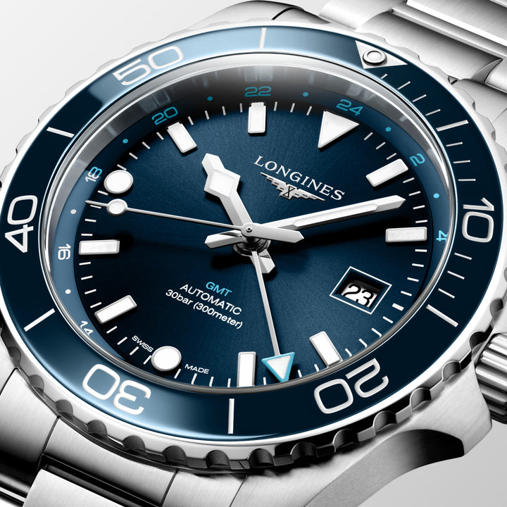 Longines orologio Hydroconquest Gmt 43 mm L3.890.4.96.6
