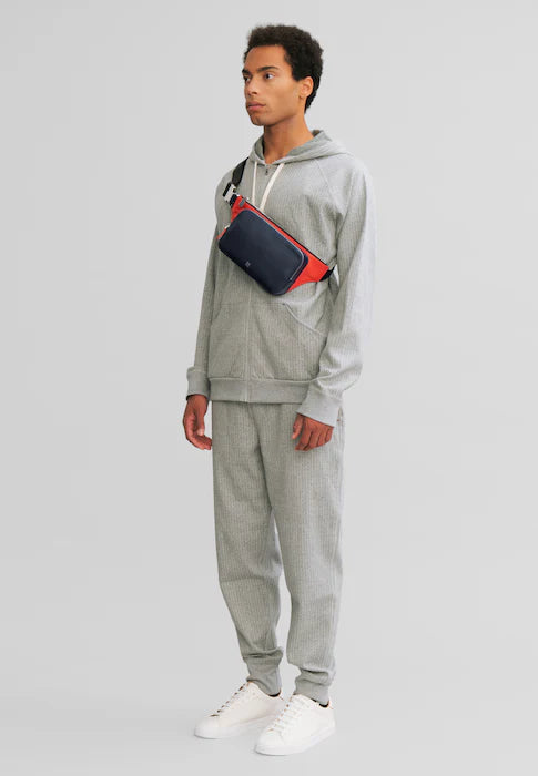 DUDU Marsupio Uomo in Pelle Colorato, Marsupio Elegante Capiente per Viaggio con Tasca Porta Cellulare Smartphone