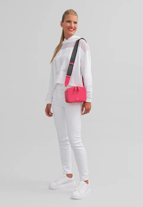 DUDU Bolso Bandolera Pequeño de Piel para Mujer, Bolso para Cámara con Doble Correa para el Hombro, Cierre de Cremallera, Bolso Elegante de Diseño Compacto