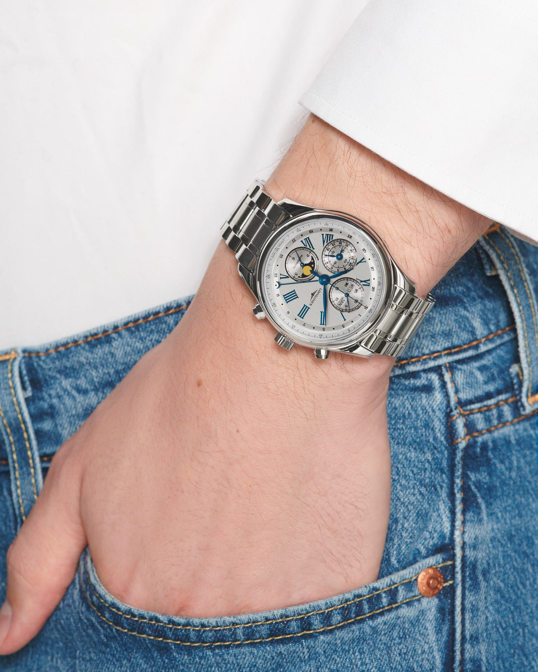 Longines orologio The Longines Master Collection Chrono Moonphase 42 mm L2.773.4.71.6