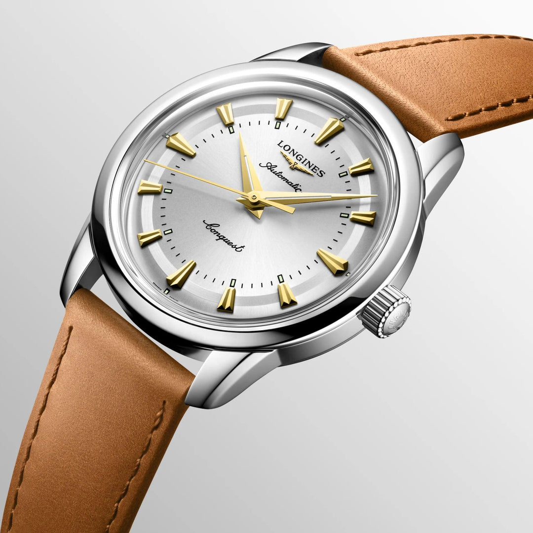 Montre Longines Conquest Heritage 38mm argent automatique acier L1.649.4.72.2 - Capodagli 1937