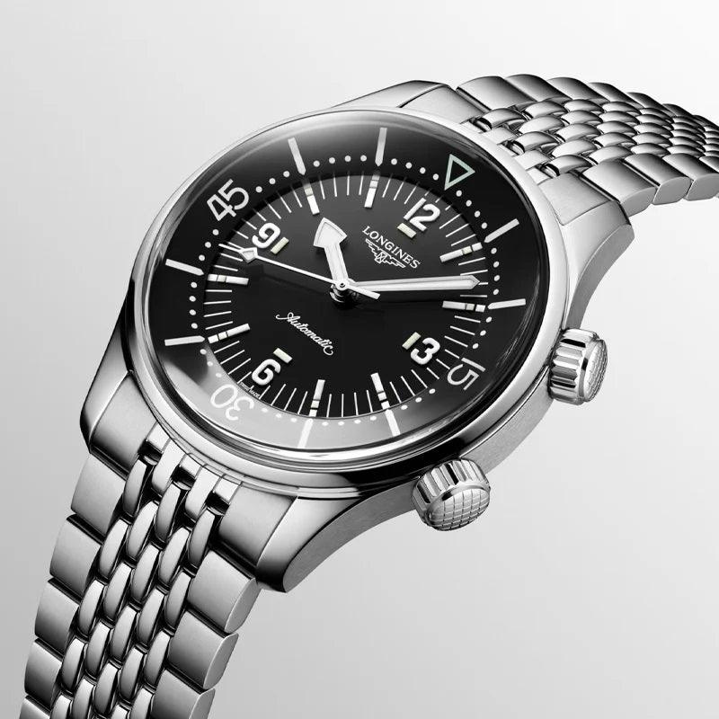 Longines Legend Diver Uhr 39 mm, schwarzer Automatikstahl, L3.764.4.50.6 – Capodagli 1937