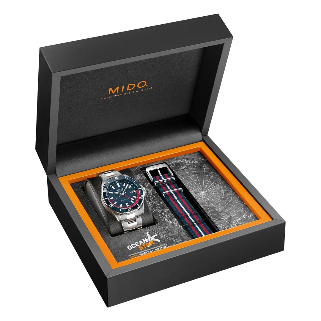 Mido orologio Ocean Star GMT Special Edition 44mm blu automatico acciaio M026.629.11.041.00 - Capodagli 1937