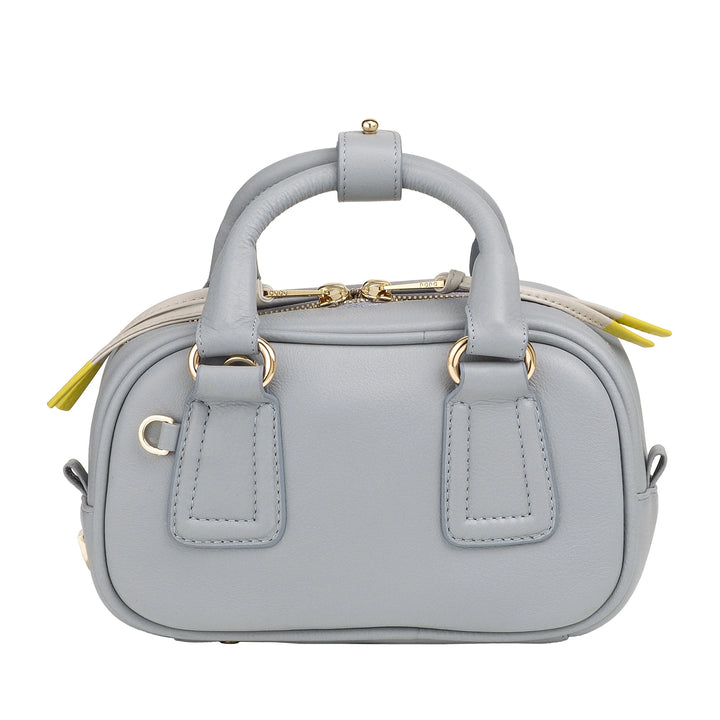 DUDU Damen-Minitasche aus mehrfarbigem Leder – kleine elegante Handtasche mit verstellbarem Schultergurt und Griffen – kleine kompakte Handtasche