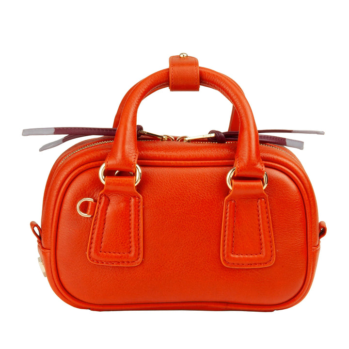 DUDU Damen-Minitasche aus mehrfarbigem Leder – kleine elegante Handtasche mit verstellbarem Schultergurt und Griffen – kleine kompakte Handtasche