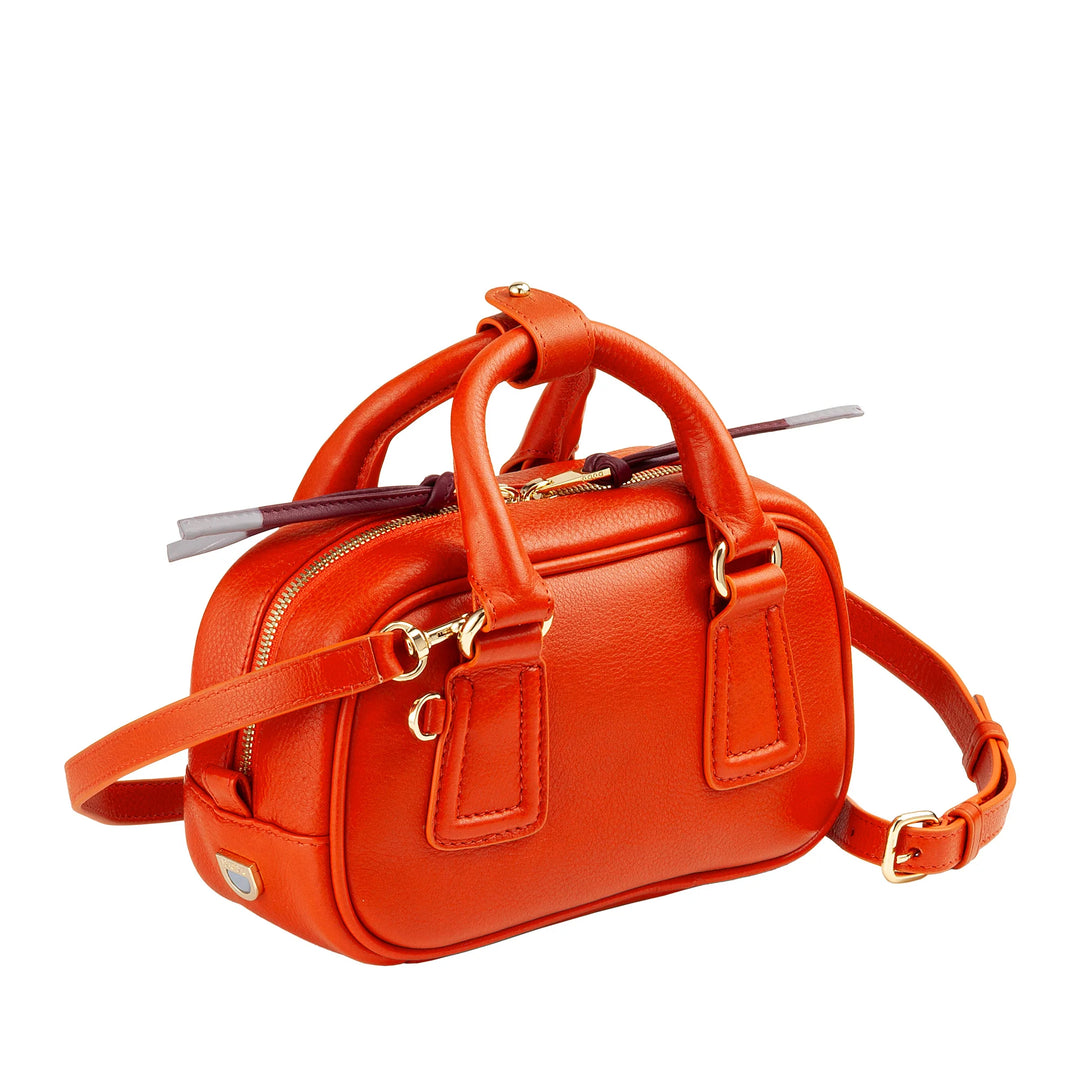 DUDU Damen-Minitasche aus mehrfarbigem Leder – kleine elegante Handtasche mit verstellbarem Schultergurt und Griffen – kleine kompakte Handtasche