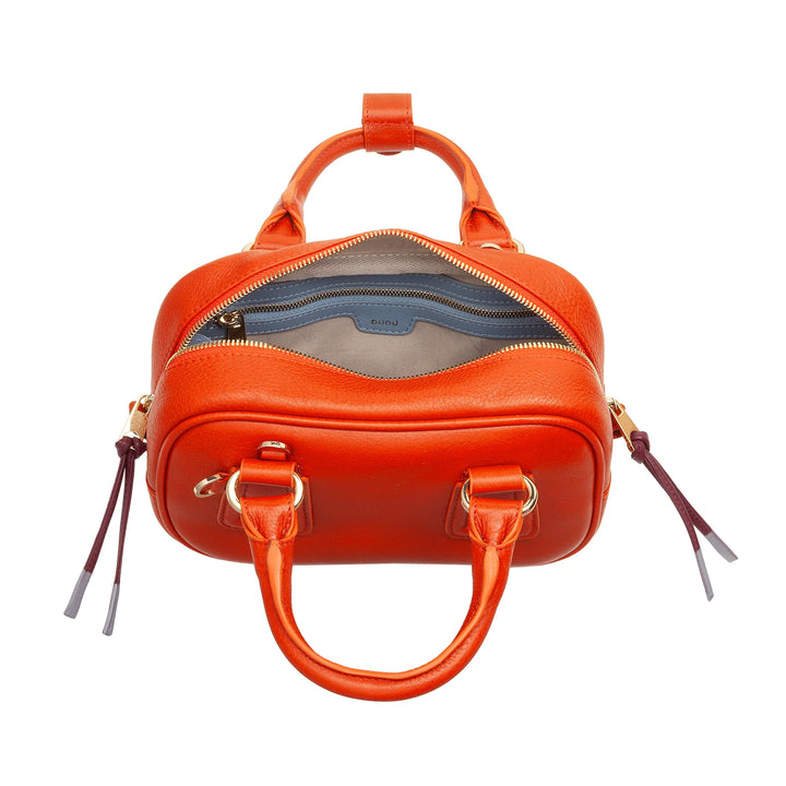 DUDU Damen-Minitasche aus mehrfarbigem Leder – kleine elegante Handtasche mit verstellbarem Schultergurt und Griffen – kleine kompakte Handtasche