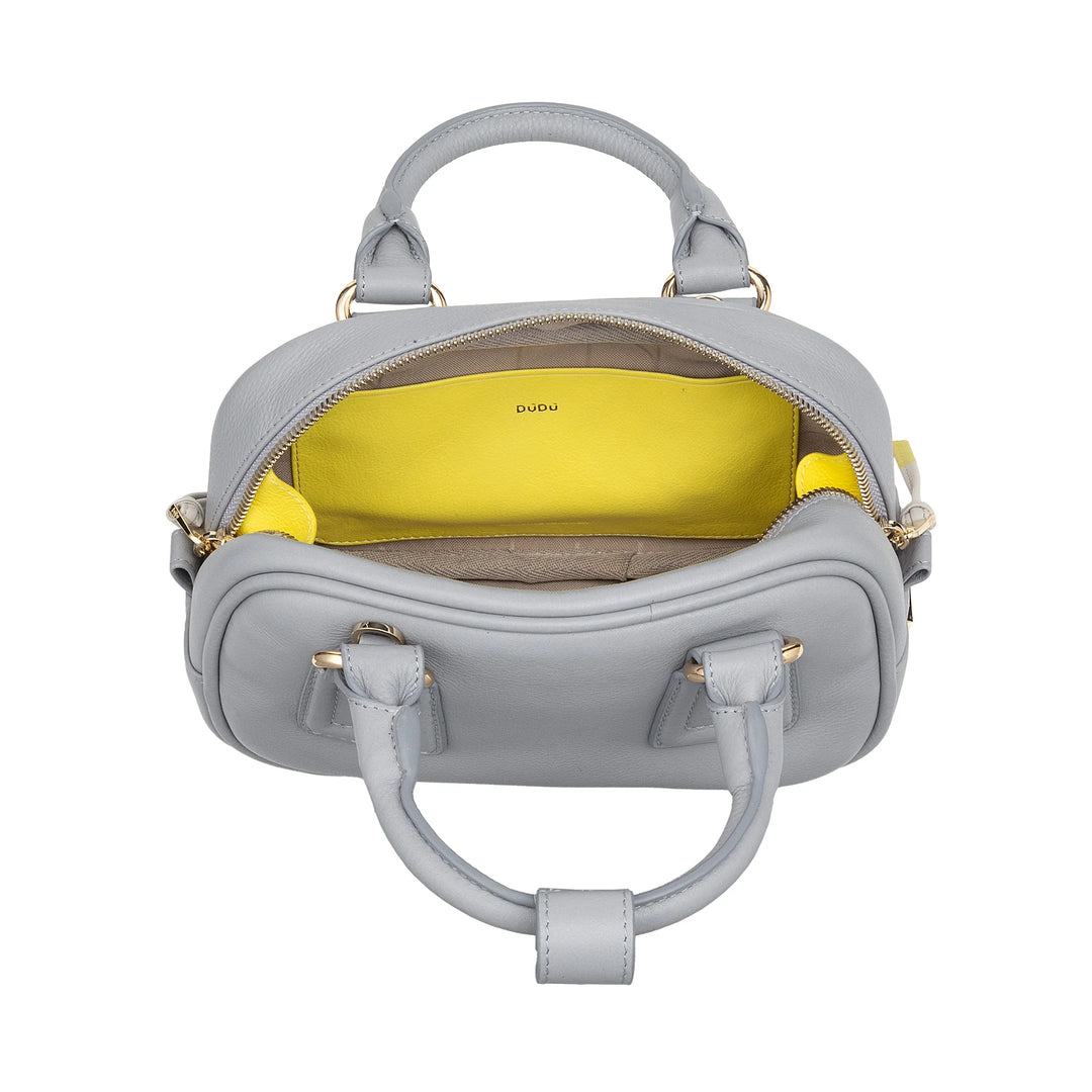 DUDU Damen-Minitasche aus mehrfarbigem Leder – kleine elegante Handtasche mit verstellbarem Schultergurt und Griffen – kleine kompakte Handtasche