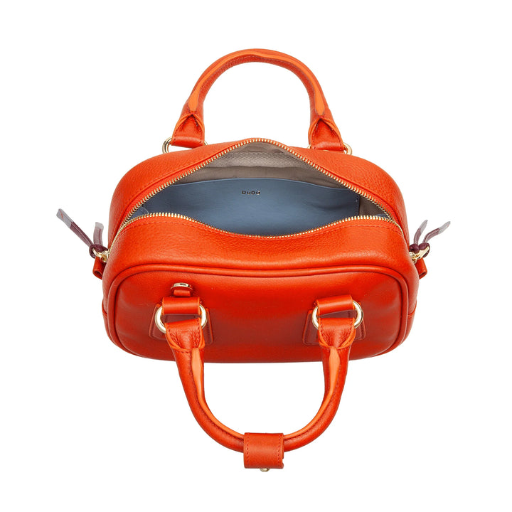 DUDU Damen-Minitasche aus mehrfarbigem Leder – kleine elegante Handtasche mit verstellbarem Schultergurt und Griffen – kleine kompakte Handtasche
