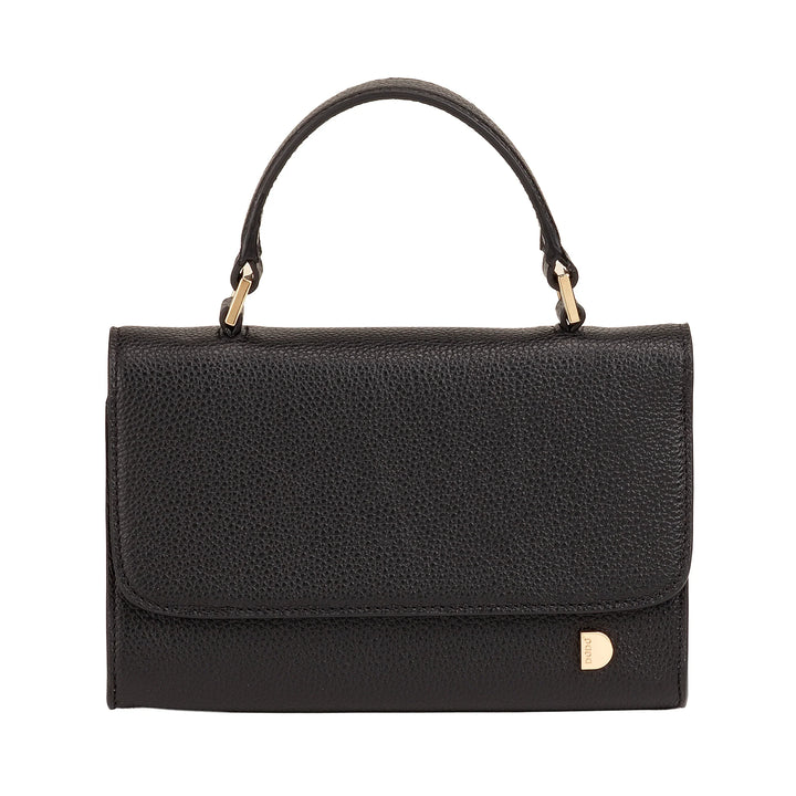 DUDU Bolso Pequeño de Mujer en Piel Auténtica Made in Italy, Bolso de Mano y Bandolera, Piel Flor o Ante - Mini Bolso con Bandolera Ajustable y Extraíble, Solapa con Cierre Magnético