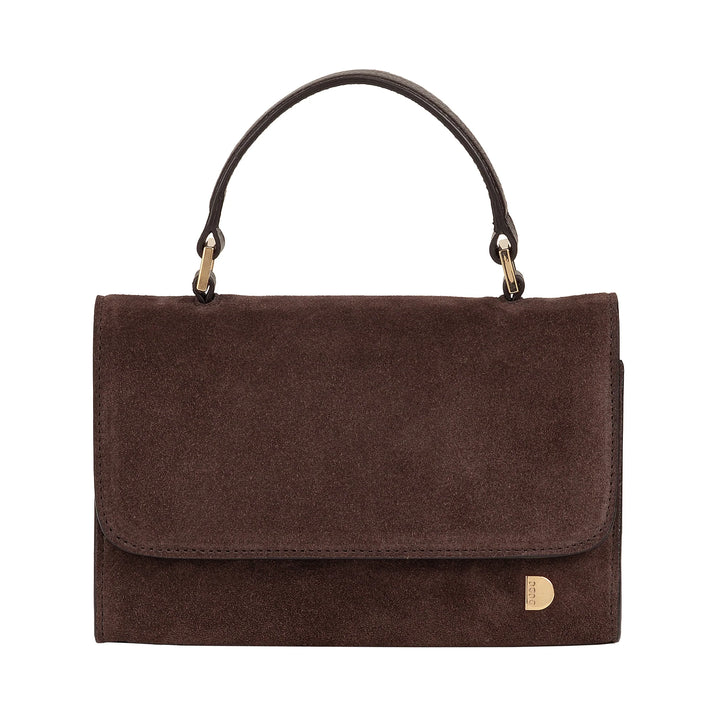 DUDU Petit Sac Femme en Cuir Véritable Fabriqué en Italie, Sac à Main et Sac Bandoulière, Cuir Pleine Fleur ou Daim - Mini Sac avec Bandoulière Ajustable et Amovible, Rabat avec Fermeture Magnétique